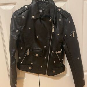 Black Stargirl Faux Leather Jacket
